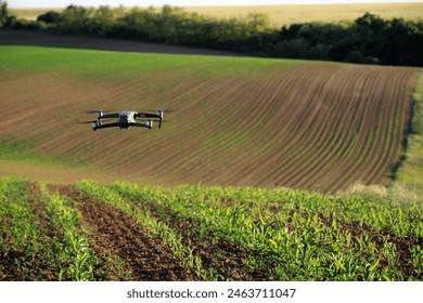 Control and monitoring of spring agricultural crops using a drone in agro-industry