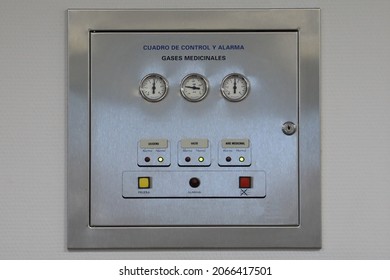 Control Panel And Alarm Of Medical Gases Of A Hospital