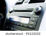 control panel of audio player and other devices of the car