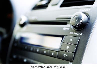 Control Panel Of Audio Player And Other Devices Of The Car