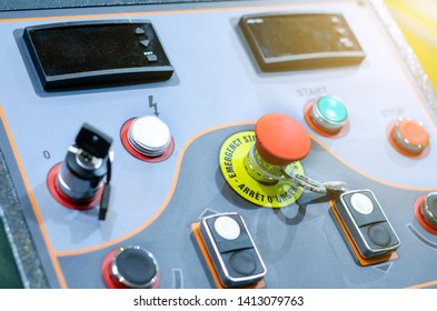 Control panel with buttons, key and switch. - Powered by Shutterstock - Get 15% off with code: PIKWIZARD15