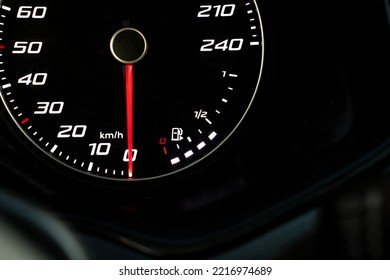 Control Panel Of A Car. Speedometer. Fuel Gauge.