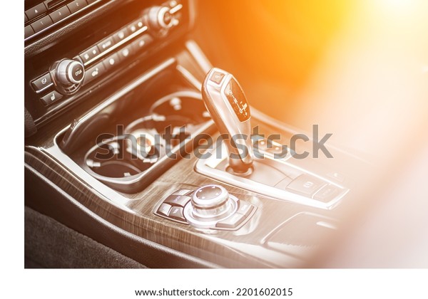 Control panel dashboard car fragment Automatic\
transmission gear shift in\
car