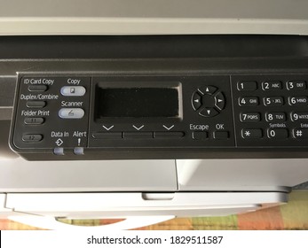control panel of a digital machine , closeup view of digital printers control panel  