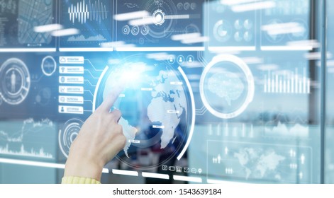 Control Panel Of Global Business. Graphical User Interface.