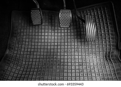 Control Panel Inside The Car With Dust.