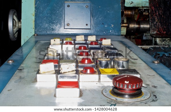 Control panel of old\
printing machine
