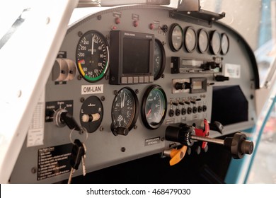 Control panel on small plane