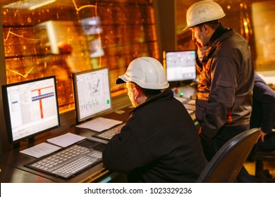 Control panel. Plant for the production of steel. - Shutterstock ID 1023329236