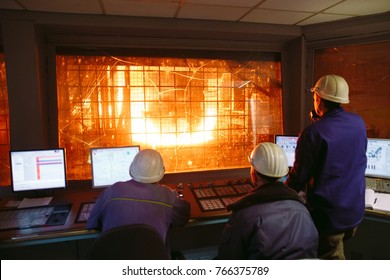 Control panel. Plant for the production of steel.