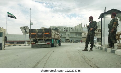 Control Point In Jarablus That Is A Town Was Captured On 24 August 2016 By Turkey Backed Free Syrian Army From ISIS Forces. Now City Is Free And Has A Peace. Nov. 3 2018 Jarablus Syria 