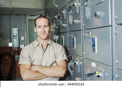 A Control Room Engineer. Power plant control panel.