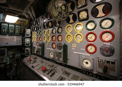 The Control Room In Submarine