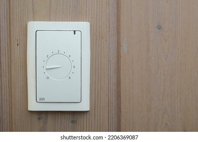 Control For Underfloor Heating On A Pine Panel, Denmark, September 20, 2022