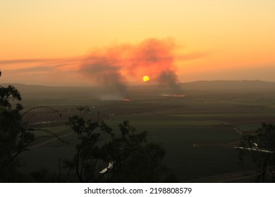 Controlled Fires On Farm Australia, Home Hill