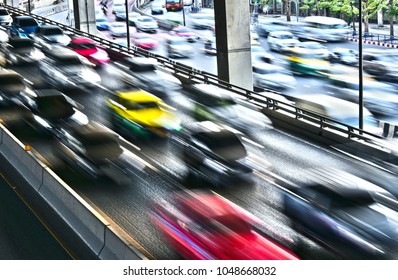 Controlled-access Highway In Bangkok During Rush Hour.
