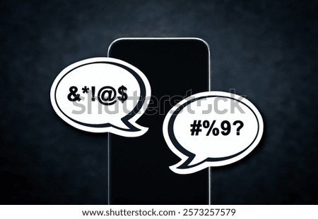 Controversy or hate comment on social media. Online troll or hater making anger post with phone on internet. Mean opinion, racism or bad communication on website forum or chat.