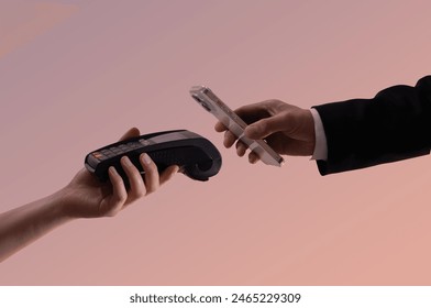 Convenient mobile payment transaction with contactless tap-to-pay technology - Powered by Shutterstock