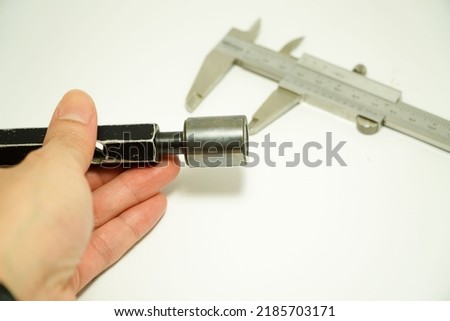 Conventional plug gauges using industrial Vernier verified,industrial concept

