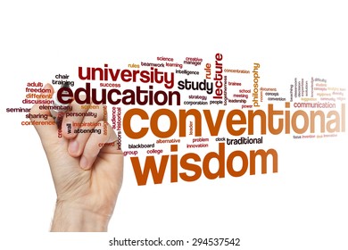 Conventional Wisdom Concept Word Cloud Background