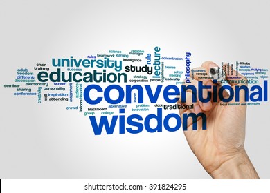 Conventional Wisdom Concept Word Cloud Background