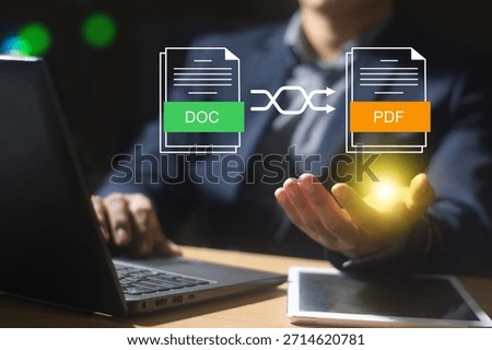   The conversion process of a document to another format. Convert PDF files with online programs, and transform documents into portable document formats