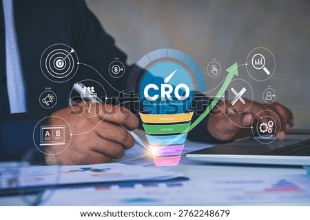 Conversion Rate Optimization, CRO success strategy, digital marketing funnel awareness interest conversion stages, business performance improvement, ROI growth, customer journey metrics visualization