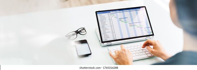 Convertible Laptop Gantt Chart Software And Digital Agenda
