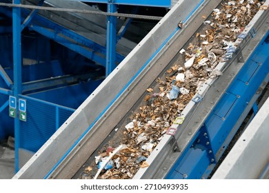 Conveyor for automatic sorting of small waste and organic waste, selection and sorting for further sale for recycling.