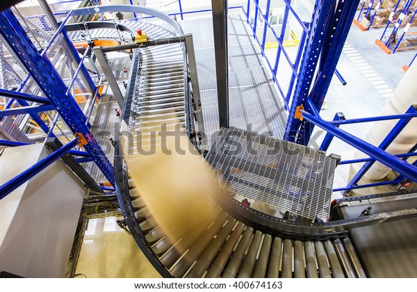 Conveyor Belt Modern Warehouse Stock Photo (Edit Now) 400674163