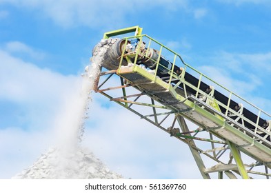 Conveyor Belt Working In A Granite Quarry