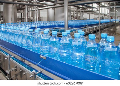 Conveyor For Bottling Water From Plastic Bottles