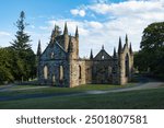 The Convict Church, Port Arthur, Tasmania, Australia. Remains of an old church built by convicts of a famous Tasmanian prison. Port Arthur Heritage Site. Historic buildings and museums in Tasmania. 