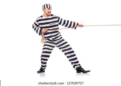 Convict Criminal Striped Uniform Stock Photo (Edit Now) 126111770