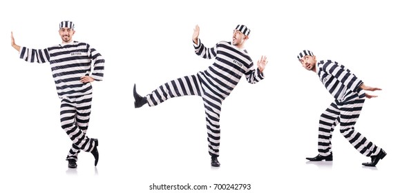 Convict Criminal In Striped Uniform