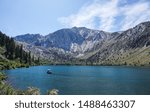 Convict Lake in Mammoth, CA with a boat