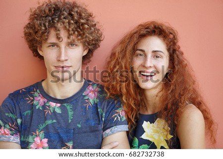 Similar – Image, Stock Photo Curly | redhead young woman