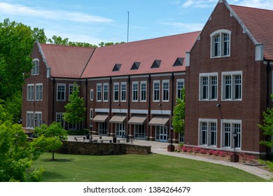 Conway, Arkansas - April 28, 2019: The Student Life And Technology Center On The Hendrix College Campus In Conway, Arkansas.