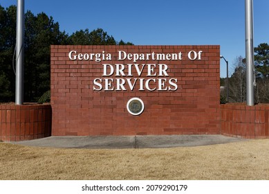 CONYERS, GA - DECEMBER 22: A Georgia Department of Driver Services office in Conyers, Georgia on December 22, 2020. Georgia Department of Driver Services is a state governmental agency in Georgia.