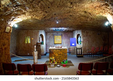 Coober Pedy, Australia- May 4, 2022: St Peter and St Paul Catholic Underground Church