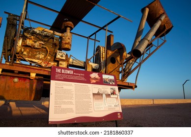 Coober Pedy, Australia- May 4, 2022: Blower for opal mining on display