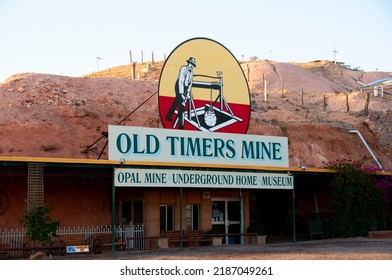 Coober Pedy, Australia- May 4, 2022: Old Timers Mine opened to tourists for underground tours of opal mining