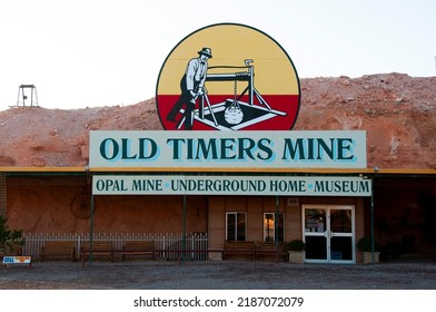 Coober Pedy, Australia- May 4, 2022: Old Timers Mine opened to tourists for underground tours of opal mining