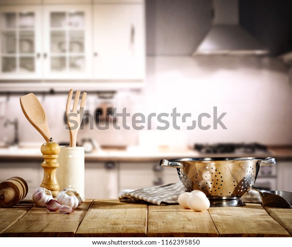 Cook Hat Kitchen Interior Stock Photo (Edit Now) 1162395850