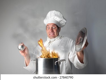 A Cook Making A Mess