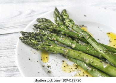 Cooked Asparagus On The Plate