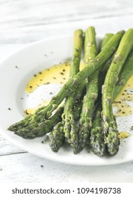 Cooked Asparagus On The Plate