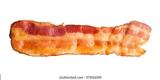 Cooked Bacon Rashers Isolated On White