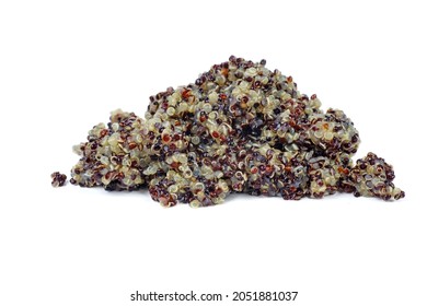 Cooked Black Quinoa Isolated On A White Background