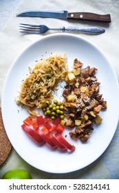 Cooked cabbage with meat